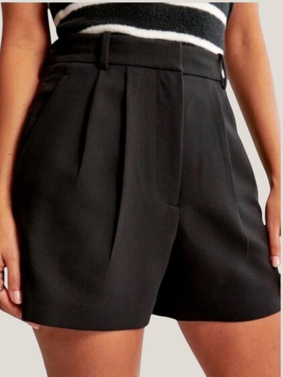 Abercrombie & Fitch Pants - Abercrombie & Fitch Sloane Tailored Short Black Curve Love Medium 30 Curve Love